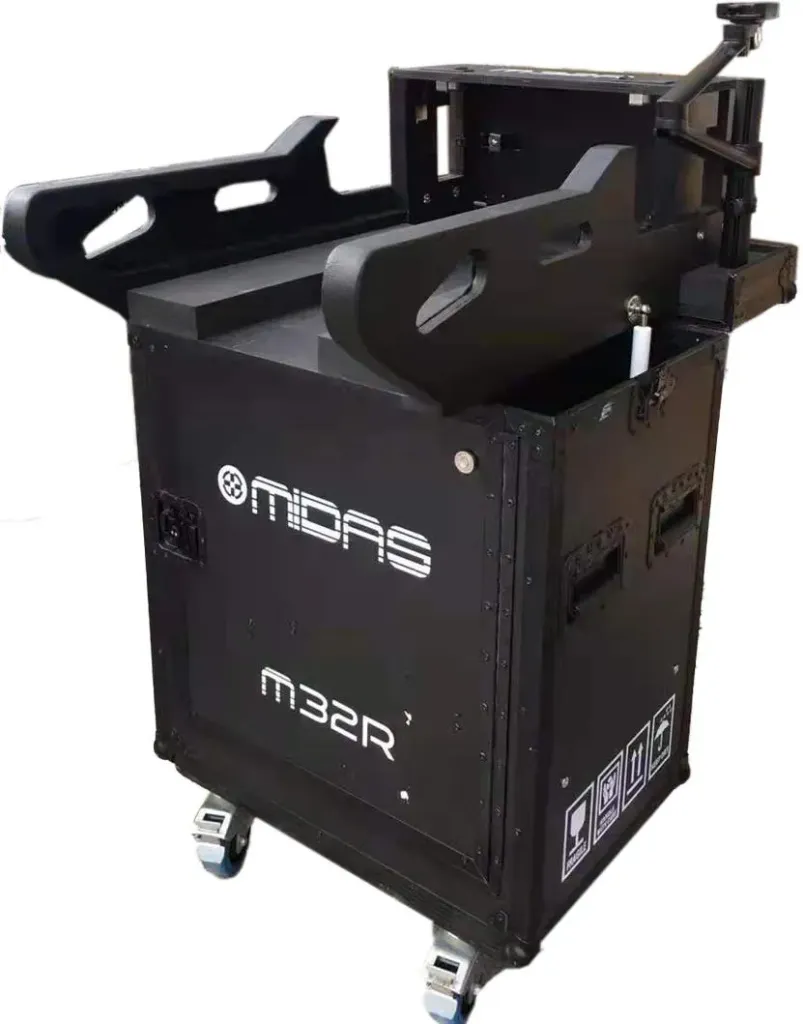 Midas M32R  Hydraulic Flight case with computer rack