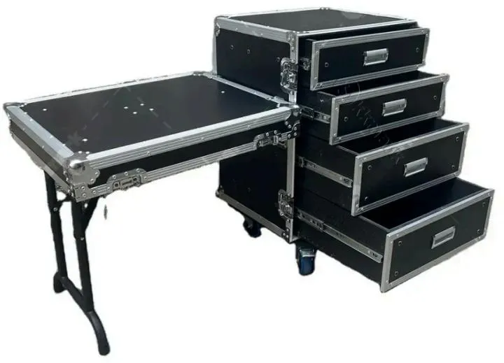 Draws Flight Case - 12U 4 drawers flight case, 2pcs 2U, 2pcs 4U drawer